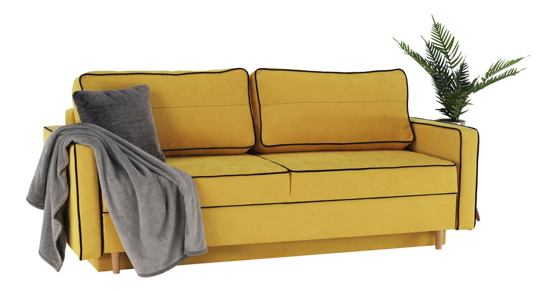 Pohovka trojsedačka Banuga (žlutá + černá)