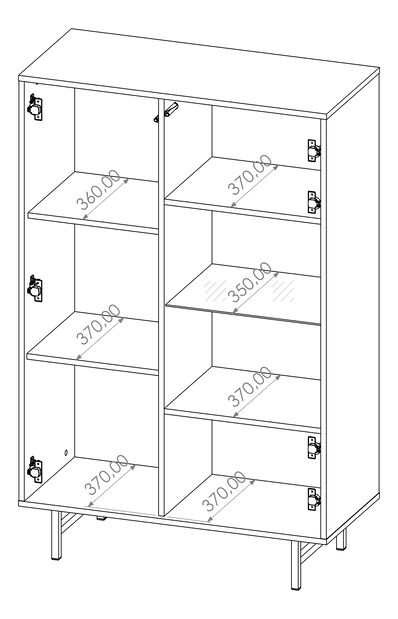 Vitrína Presto WIT90 (černá matná + captains deck)