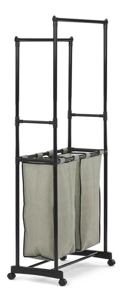 Věšák na kolečkách Ganara (černá + šedá)