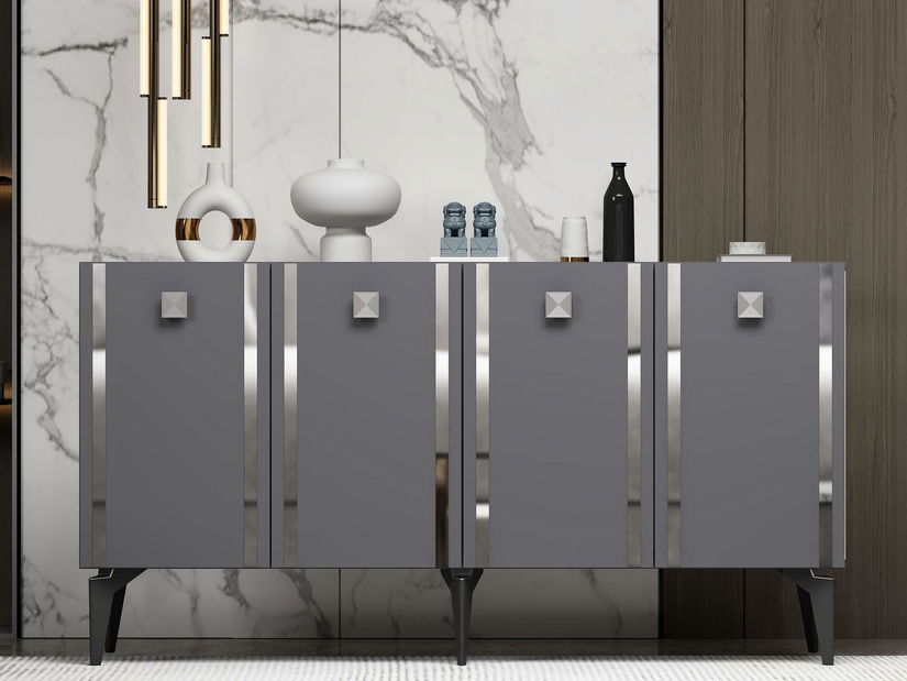 Skříňka Tobuvu 1 (antracit + stříbrná)