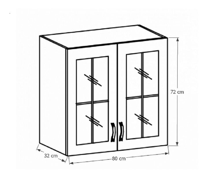 Horní kuchyňská skříňka G80S Sillina (ořech milano)