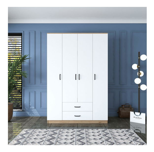 Šatní skříní Bastet 2331 (ořech + bílá)