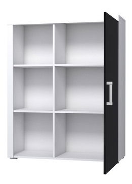 Regál Momba MA3 (bílá + lesk černý) *bazar