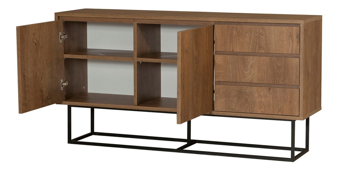 Souprava nábytku do obývacího pokoje Laxi 1 (ořech + černá)