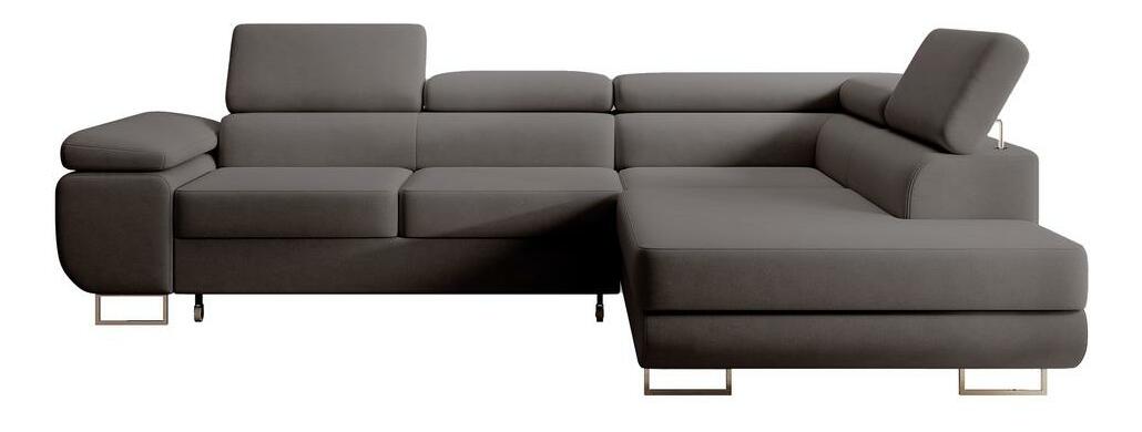 Rohová sedací souprava Stiletto (P) (šedočerná světlejší + stříbrná)