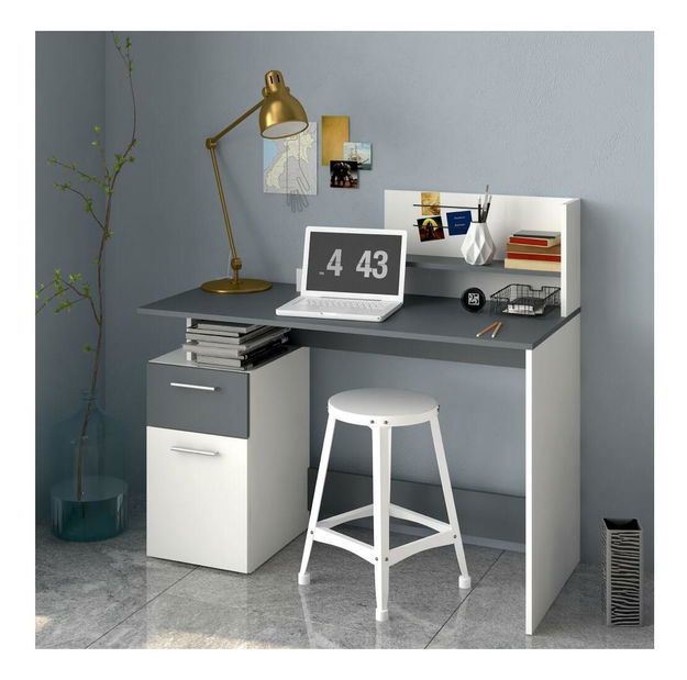 PC stolek Potentes (bílá + grafit)