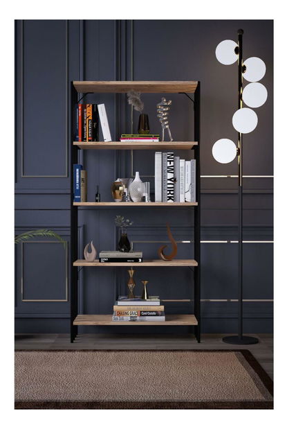 Regál Valerie (černá + atlantická borovice)