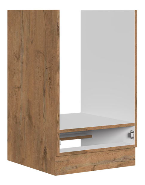 Kuchyňská skříňka pod troubu Bronte 60 D GAZ BB (dub lancelot + bílý lesk)