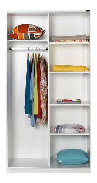 Šatní skříň s posuvnými dveřmi Seworella 2 (bílá)