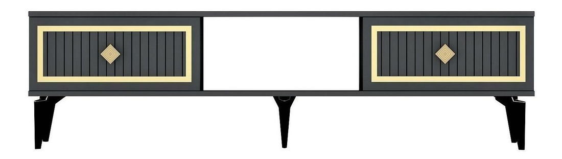 TV stolek/skříňka Kututa 2 (antracit + zlatá)
