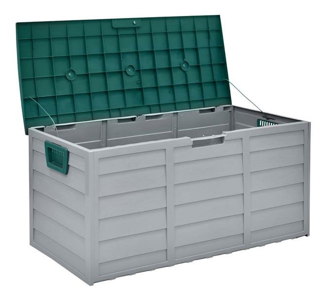 Zahradní úložný box Korta (šedá + zelená)