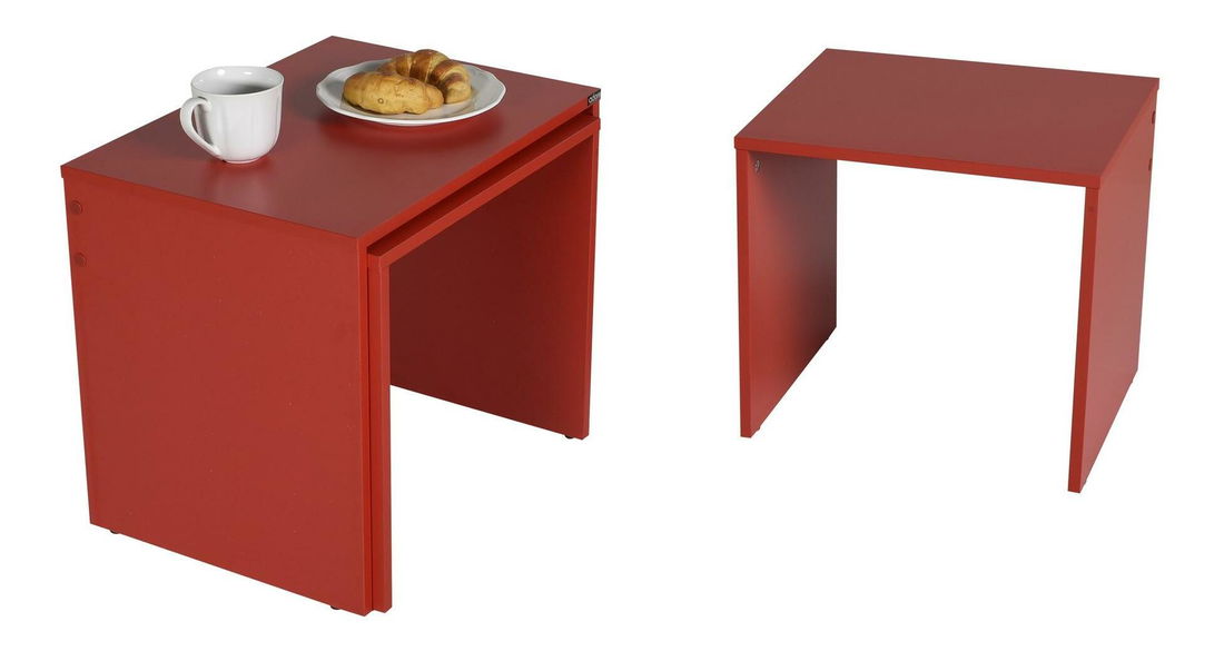 Set 3 konferenčních stolků Shotaretta (červená) *výprodej