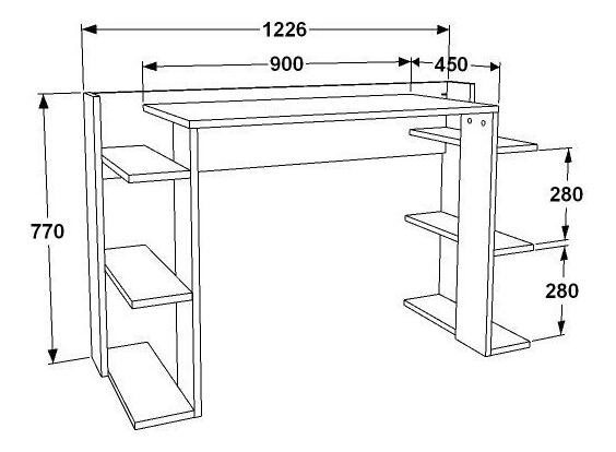 PC stolek Corenada (bílá + dub)