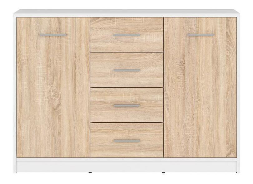 Komoda BRW Nepo Plus 6 (bílá + dub sonoma)