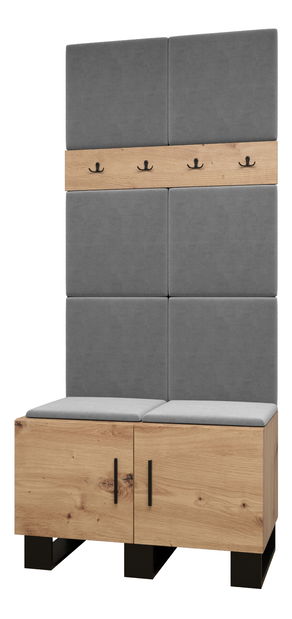 Předsíňová sestava Amanda 4 (dub artisan + tmavě šedá)