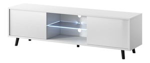 TV skříňka/stolek Leiros (s osvětlením) (bílá)