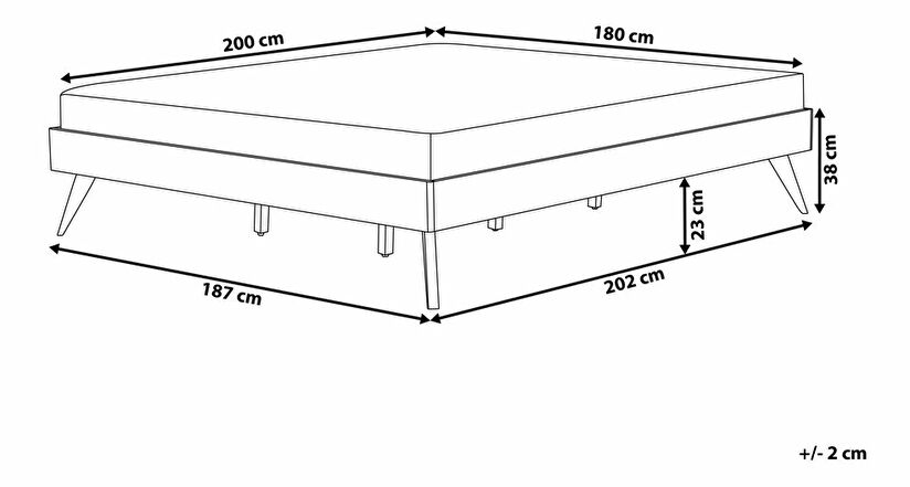 Manželská postel 180 cm BERRY (s roštem) (tmavé dřevo)