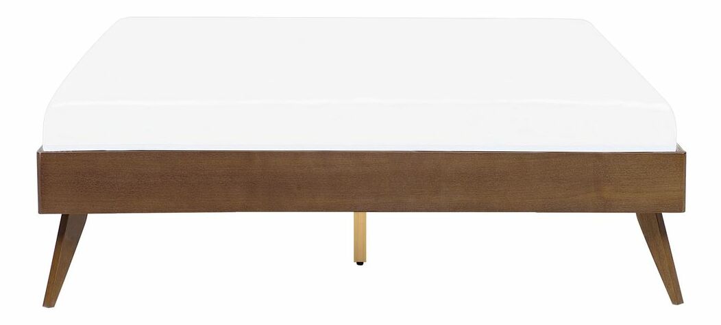 Manželská postel 160 cm BERRY (s roštem) (tmavé dřevo)