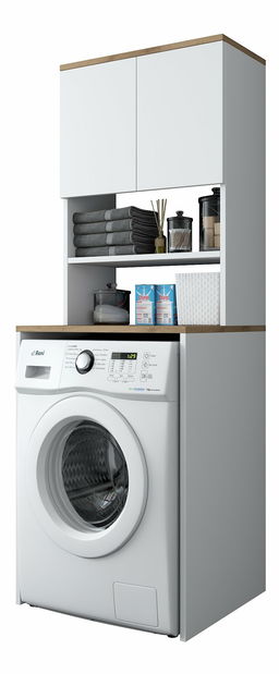 Koupelnová skříňka Karoline 101 (Bílá + Ořech)