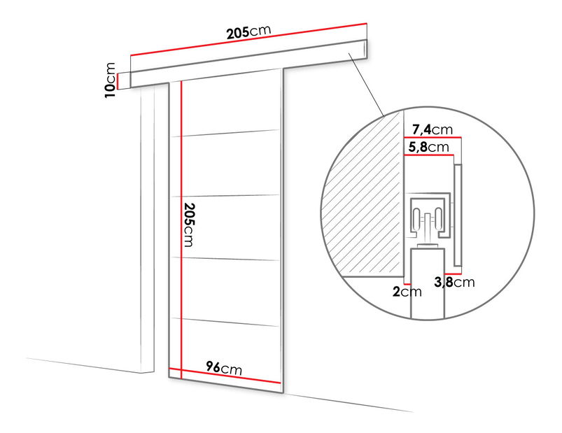 Interiérové posuvné dveře Orenia 90 III (černá)