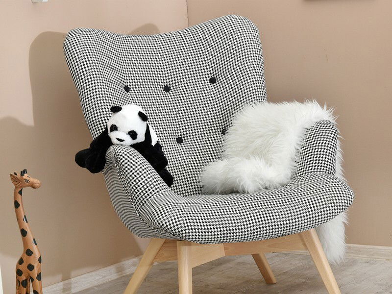 Relaxační křeslo Florentino (černobílá + buk)