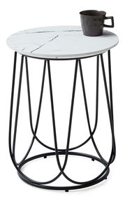 Konferenční stolek Neva S (bílý mramor + černá)