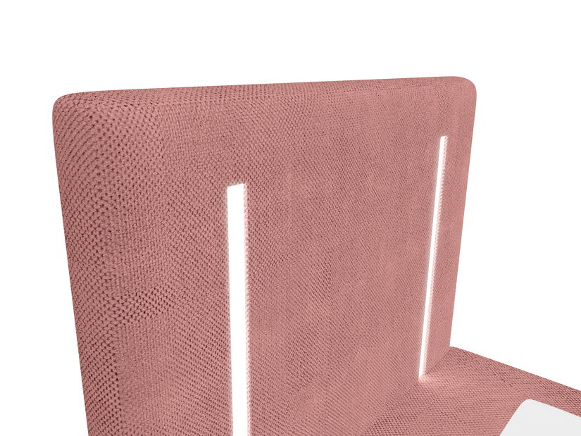 Jednolůžková postel 80 cm Ortega Comfort (terakota) (s roštem a matrací, s úl. prostorem) (s LED osvětlením)