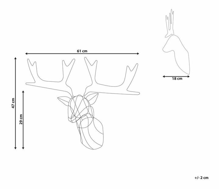 Dekorace hlava soba Nelza (černá)