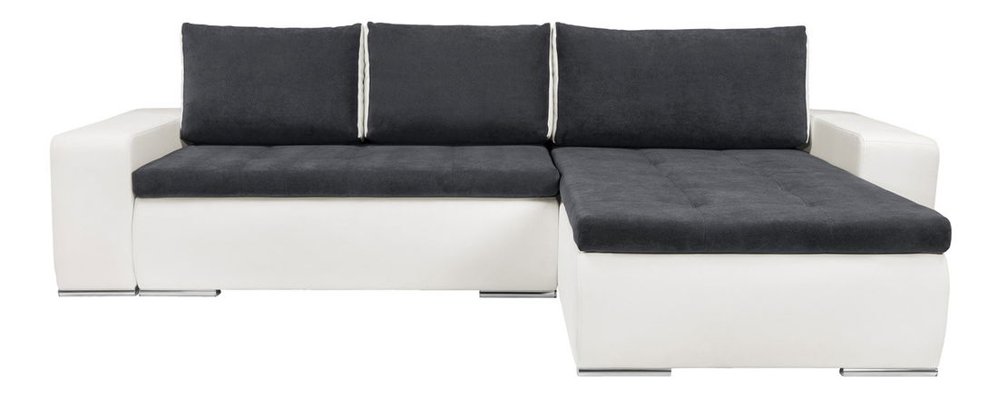 Rohová sedací souprava BRW Marina II Lux 3DL.URC bílá/modrošedá (P)