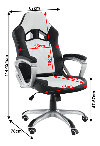 Kancelářské křeslo Lestat (černá + bílá)