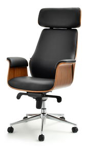 Křeslo Lionel (ořech tmavý + chromová)