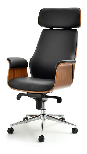 Křeslo Lionel (ořech tmavý + chromová)