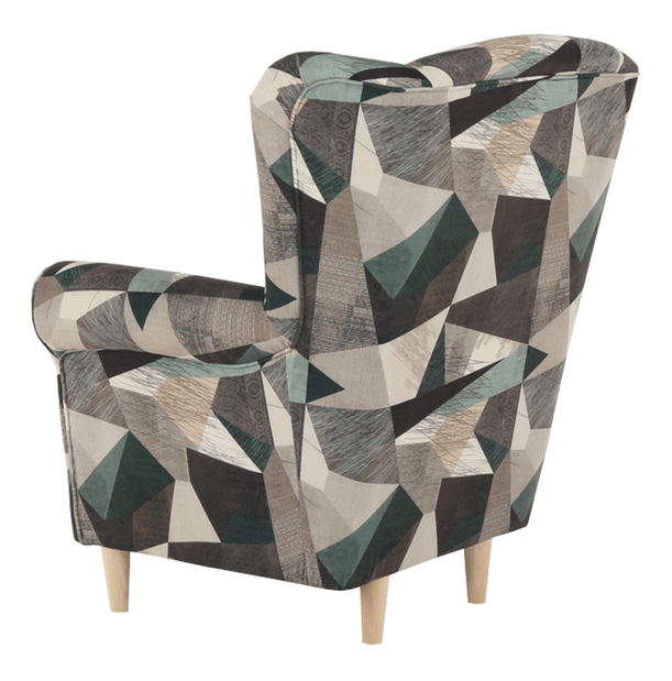 Křeslo ušák Charlie (Holm hnědozelená vzor)