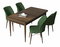 Jídelní set Arpo (ořech barokní + zelená) (pro 4 osoby)