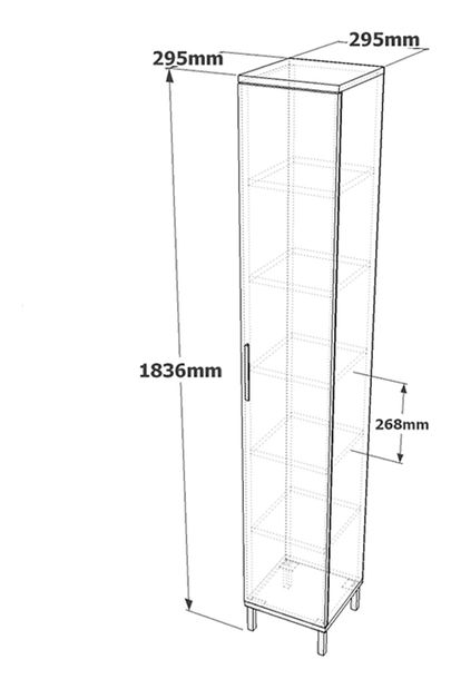 Policová skříň Vega 3 (hnědá + antracit)