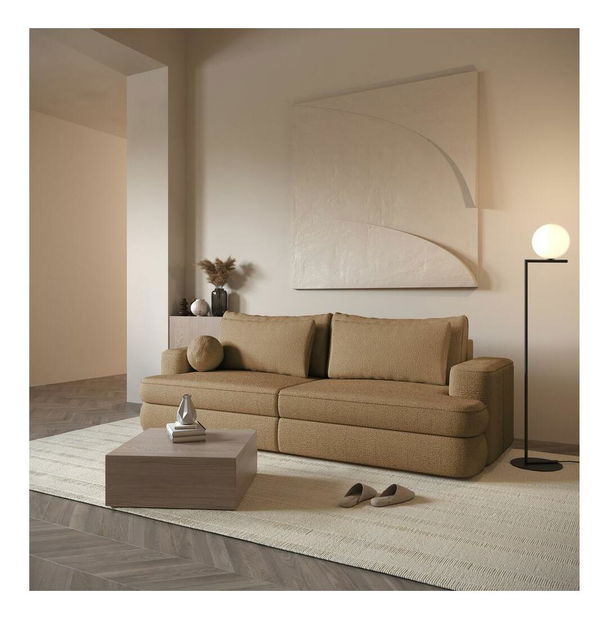 Pohovka třísedačka Mello (tmavobéžová + černá)