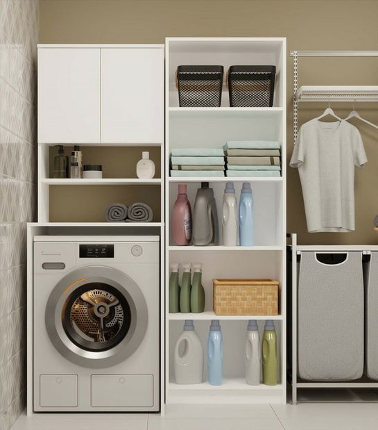 Skříňka nad pračku Perdieron 3 (bílá)