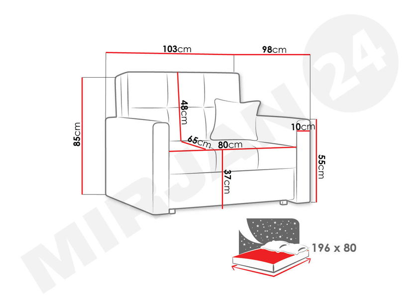 Rozkládací křeslo Carivia Bis I (Spirit 03) (s úl. prostorem)