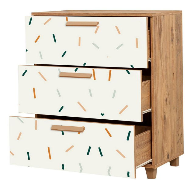 Komoda Laurien Line (atlantická borovice + bílá)