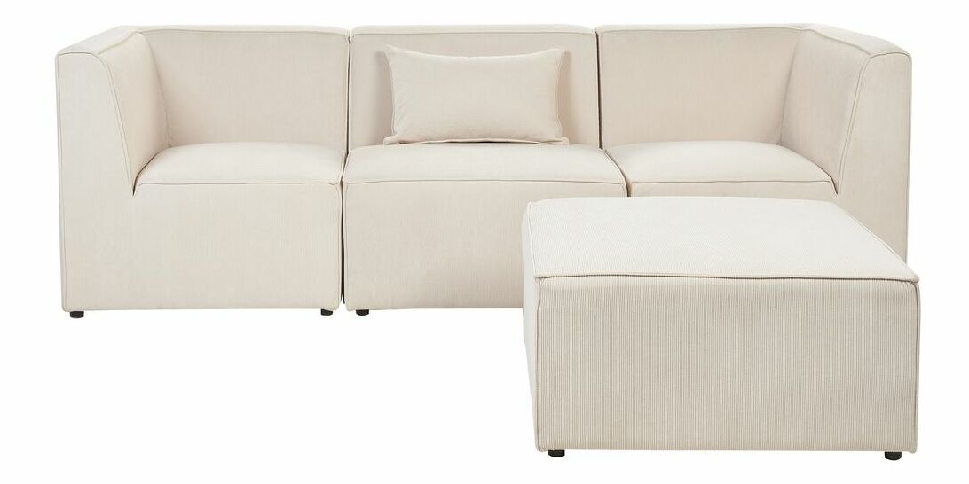  Pohovka trojsedačka s taburetkou Lemia (béžová)