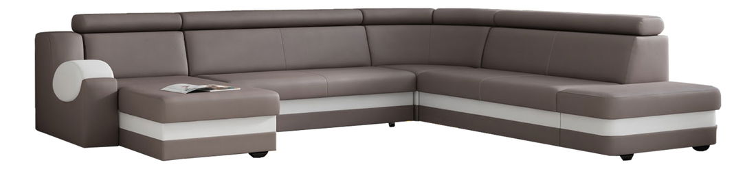 Rohová sedací souprava U Greg U (šedá + bílá) (L)