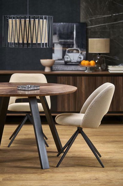 Jídelní stůl Dannon (ořech + černá) (pro 4 osoby)