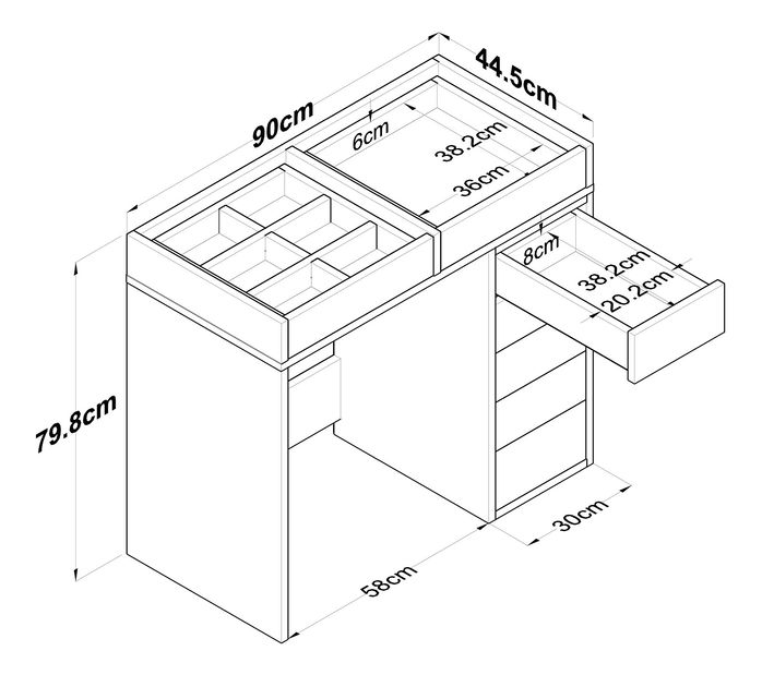 Toaletní stolek Blake 107 (Bílá)