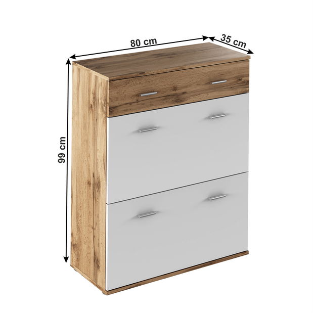 Komoda Cyrio typ 4 (dub wotan + bílá)