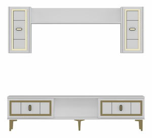 Obývací stěna Orino (bílá + dub safírový)