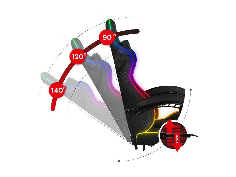 Herní křeslo Fusion 4.7 (černá + vícebarevná) (s LED osvětlením)