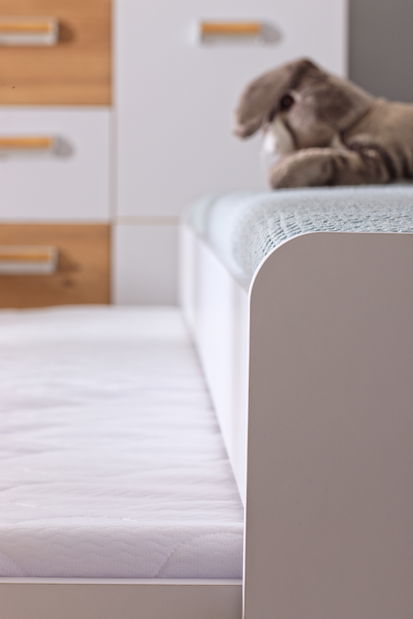 Jednolůžková postel 80 cm Lavendon L13 (s roštem) (dub nash + bilá)