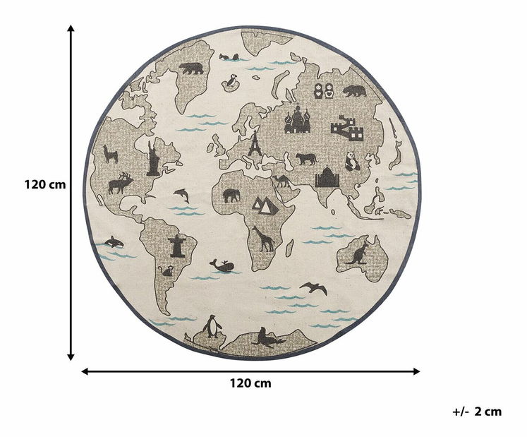 Koberec 120 cm KADOSA (šedá)