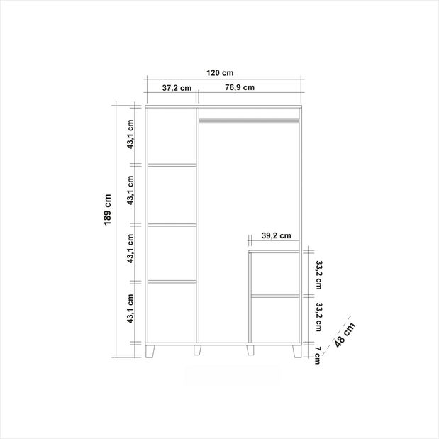 Šatní skříň Helena 2 (Borovice antlantic)