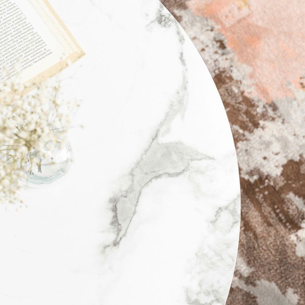 Set 2 konferenčních stolků Oponia Max (mramor + zlatá)